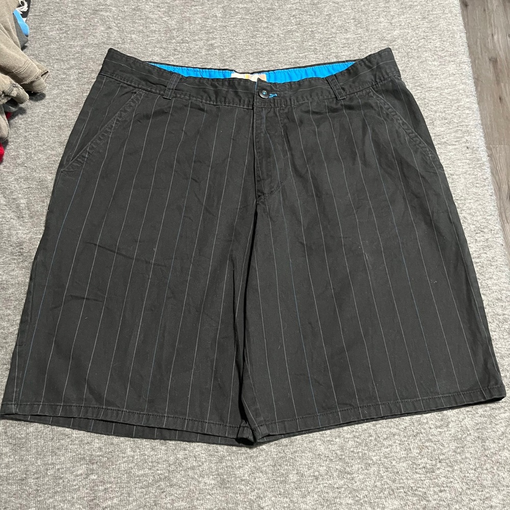Ocean Pacific OP Mens Black Pinstripe Cotton Utility Shorts Size 40 OM11Y008A